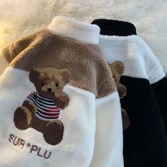 Unisex Cute Bear Plush Jacket Winter Patchwork Crew Neck Outerwear, Cute Bear Plush, Plush Jacket, Sleeve Placket, Men Jackets, Gift Giver, Cute Bear, Bear Plush, Cute Bears