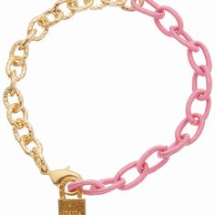 Accessorize in style with this Juvell 18k gold plated pink accent lock charm bracelet. Click on this JEWELRY & WATCHES GUIDE to learn about fit, styles, materials and more! Accessorize in style with this Juvell 18k gold plated pink accent lock charm bracelet. Click on this JEWELRY & WATCHES GUIDE to learn about fit, styles, materials and more! FEATURES Length: 7 in. Clasp: lobster-claw Nickel free Metal: brass Plating: 18k gold Finish: diamond-cut Packaging: boxed Size: 6.5-7.5"AD. Color: Gold T Pink Link Jewelry With Adjustable Chain, Pink Adjustable Chain Charm Bracelet, Pink Chain Bracelet Jewelry, Pink Chain Bracelet With Lobster Clasp, Pink Metal Charm Bracelet With Adjustable Chain, Pink Jewelry With Gold Chain, Pink Chain Bracelet As A Gift, Pink Charm, Jewelry Accessories Ideas