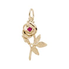 Give her a flower that won't fade away with this 14k yellow gold Rose Charm. This classic collectible, from Rembrandt Charms, is the ideal way to curate special memories into a jewelry collection that will last a lifetime. This charm will be a physical reminder of the ideal is represents, whether it is an occasion, symbol, or special moment, which you can carry and cherish at any time. This charm measures 9.55 mm in width and 23.4 mm in height. Classic Rose Design Jewelry For Anniversary, 14k Yellow Gold Jewelry With Rose Design, Classic Rose Jewelry For Anniversary, 14k Yellow Gold Rose Design Jewelry, Rose 14k Gold Fine Jewelry, Yellow Gold Jewelry With Rose Design In Flower Shape, Yellow Gold Flower-shaped Jewelry With Rose Design, Fine Jewelry In Rose 14k Gold, Formal Rose-colored 14k Gold Jewelry