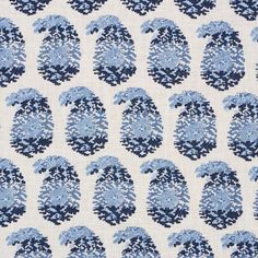 a blue and white pattern on fabric