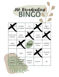 a printable wedding game with the words, it's broadcasting bingo