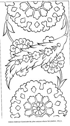 a coloring page with flowers and leaves