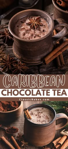 spice and cocoa caribean chocolate tea recipe with cinnamons, cloves and anise