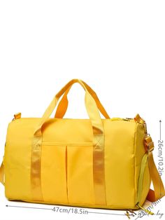 BirdinBag - Stylish Neon Yellow Duffel Bag: Sleek Design, Maximum Convenience Travel Shoulder Bag Softback, Travel Shoulder Bag With Softback Shape, Travel Softback Shoulder Bag, Functional Large Capacity Bag, Travel Softback Bag, Casual Yellow Softback Bag, Solid Color Travel Shoulder Bag, Travel Bag With Adjustable Strap For Daily Use, Solid Color Shoulder Travel Bag