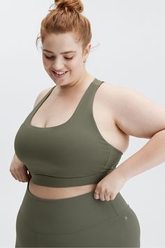 Boost Medium Impact Sports Bra Fabletics green female Activewear >> Womens >> Sports Bras >> Medium Impact plus Training/Yoga and Studio Removable Bra Cups/Strappy Classic style with strappy back details Green Sports Bra With Built-in Padding For Pilates, Green Activewear With Built-in Padding For Gym, Sporty Green Activewear With Built-in Bra, Green High-stretch Racerback Activewear, Green High Stretch Racerback Activewear, Supportive Green Sports Bra For Gym, Green Activewear With Built-in Bra And High Stretch, Compressive Green Activewear With Built-in Bra, Green High-stretch Activewear With Built-in Bra