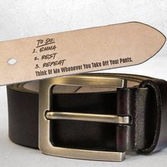 a belt with a leather label on it