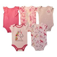 You Will Love Getting Your Baby Ready In One Of Our Favorite Bodysuits! You Will Love This 5 Pack Bodysuit Bundle Created By Member's Mark. These Bodysuits Are Perfect For Playtime, Story Time, And Feeding Time. The Short Length Sleeves Are Essential For Warm Days And Feeling Cool. We Offer Exciting And Trending Color Combinations, And Unique Prints And Patterns To Match With Awesome Graphics Which Makes These Bodysuits Instant Eye-Catchers And Easy To Mix And Match With Other Pieces In Your Bab Cute Pink Onesie With Cartoon Print, Multicolor Cotton Bodysuit For Playtime, Multicolor Cotton Playtime Bodysuit, Multicolor Cartoon Print Onesie For Playwear, Cute Multicolor Playtime Bodysuit, Cute Cartoon Print Bodysuit For Playwear, Pink Cartoon Print Onesie For Summer, Summer Pink Onesie With Cartoon Print, Casual Pink Onesie With Cartoon Print