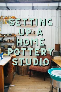 Here's how to set up for a home pottery studio Home Pottery Studio, Pottery Equipment, Home Pottery, Pottery Lessons, Diy Pottery, Ceramics Ideas Pottery, Pottery Studio, Tools And Equipment, Home Studio