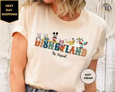 "Disneyland The Original Tshirt, Mickey Disneyland Shirt,Mickey and Friends Shirt,Disneyland Shirt,Disney Shirt  ORDERING: 1. Review all photos 2. Choose Size and Color from drop-down menu 3. If personalization box is available, add your text color 4. Add each shirt to cart one at a time 5. Click \"Add to Cart\" - you can go back to add more products 6. Click \"Proceed to Checkout\" 7. Add note to seller for any requests * We use several different brand shirts, all of them are premium quality and soft shirts. The brands we send may vary depending on our stock situation. * We guarantee 100% satisfaction. The brands we use in- clude premium quality shirt brands such as Bella Canvas, Gildan Soft Style, Circle, Outlash. BULK DISCOUNTS AND SPECIAL REQUESTS: We offer bulk discounts and are open Disneyland 2024, Winnie The Pooh Shirt, Disneyland Shirt, Disney Couple Shirts, Disney Christmas Shirts, Disney Halloween Shirts, Disney Pics, Disney Vacation Shirts, Matching Disney Shirts