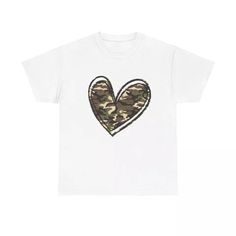 Camouflage Heart T-Shirt - cool minimal military army love veteran wife family | eBay Trendy Camouflage Crew Neck T-shirt, Army Shirt, Army Love, Heart T Shirt, Military Army, Trendy Style, Camouflage, Trendy Fashion, Mens Accessories