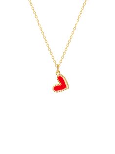 How cute is this heart charm necklace! Share the love, and gift your valentine this adorable necklace. It is sure to put a smile on anyone's face! Heart charm is on an 18" gold fill chain. Red Necklace With Adjustable Chain For Everyday, Red Dainty Charm Necklace With Heart Charm, Red Heart Pendant Necklace For Everyday, Dainty Red Charm Necklace For Valentine's Day, Adjustable Chain Charm Necklace For Valentine's Day, Dainty Red Charm Necklace For Everyday, Red Necklaces For Valentine's Day, Everyday Adjustable Charm Necklace For Valentine's Day, Red Necklace For Valentine's Day