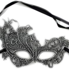 New Unworn Without Tags Silver Adult Fancy Lace Masquerade Mask. Stylish Black Lace Costume Mask. One Size Fits Most Suitable For Adults 15cm Tall X 22.5cm Wide (Widest Point) Lace, Black Satin Ribbon To Secure It Into Place Not Recommended For Children Under 5 Years Eye-Catching Costume Accessory Add A Mysterious Look To Your Party Costume With This Intricate Black Lace Venetian-Style Mask! This Fabulous Mask Would Make A Stunning Statement At A Masquerade Ball. Silver Formal Masquerade Mask For Carnival, Elegant Silver Masquerade Mask For Costume Party, Silver Eye Mask For Masquerade Costume, Gothic Silver Masquerade Mask For Costume, Silver Gothic Eye Mask For Masquerade, Silver Gothic Masquerade Mask For Costume, Silver Gothic Masquerade Mask For Carnival, Gothic Silver Masquerade Mask For Party, Gothic Silver Eye Masquerade Mask