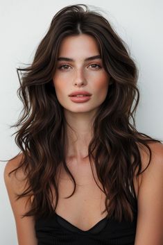 Hair With Highlights, Long Brown Hair, Brown Hair With Highlights, Hair Inspo Color, Dark Brown Hair, Brown Hair Colors