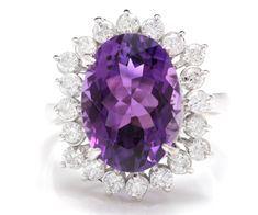 7.90 Carats Natural Amethyst and Diamond 14K Solid White Gold Ring Suggested Replacement Value: $5,500.00 Total Natural Oval Amethyst Weights: Approx. 7.00 Carats Amethyst Measures: Approx. 14.00 x 10.00mm Natural Round Diamonds Weight: Approx. 0.90 Carats (color G-H / Clarity SI1-2) Ring total weight: Approx. 6.2 grams Disclaimer: all weights, measurements and colors are approximate and may vary slightly from the listed dimensions or as seen in the image. All pictures are magnified to show the White Gold Bangle, Amethyst And Diamond Ring, Etsy Gold Ring, White Gold Ring, White Ring, Quality Diamonds, Gold Bangles, Yellow Gold Rings, White Gold Rings