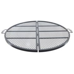 a round metal table top with mesh design on the bottom and sides, for use in an outdoor kitchen or dining area