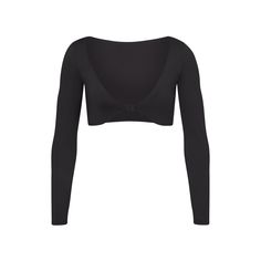 This ultra-flattering long sleeve top that is made to elevate your swimwear. Wear alone as a statement top or layer over bikini tops for added coverage or to dress up your swim look. Featuring a scoop neckline and hooked closure at front. Size down for a tighter fit. Long Sleeve Swim Top, Onyx Color, Long Sleeve Shrug, Sleeve Shrug, Long Sleeve Swim, Layered Long Sleeve, Coverup Skirt, Swim Skirt, Long Sleeve Top