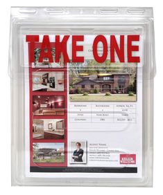 an advertisement for a new home is displayed in a plastic package on a white background