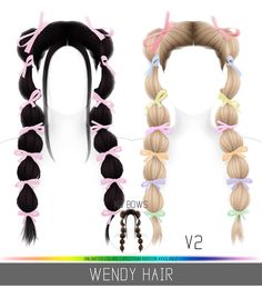 an image of ponytails with long hair for the simse game wendy hair v2