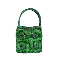 little green bag seaweed suryo design Trendy Green Square Bucket Bag, Square Green Bucket Bag For Everyday, Green Square Bucket Bag For Everyday Use, Green Square Bucket Bag For Everyday, Everyday Green Square Bucket Bag, Green Crochet Bag With Braided Handles, Trendy Green Crochet Bag With Braided Handles, Green Woven Shoulder Bucket Bag, Handmade Green Shoulder Bag