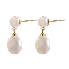 PRICES MAY VARY. Material: This 14k gold-plated dangle earrings are made of quality copper and high luster freshwater pearls. Earrings posts are set in S925 silver with a post back closure. It comes 1 pairs extra silicone earring secure. Double pearls drop earrings with simple and elegant design. Pearls symbolizes pure, and beauty. A round and drop shaped pearl with golden earring posts combination makes you more outstanding. Size:This length of pearl earring is 15mm, all-match pearl earring is Gold Hypoallergenic Pearl Earrings For Formal Occasions, Rose Gold Dangle Pearl Earrings For Formal Occasions, Formal Rose Gold Dangle Pearl Earrings, Hypoallergenic Gold Drop Pearl Earrings, Double Pearl Earrings, Golden Earring, Iconic Outfits, Pearls Earrings, Golden Earrings