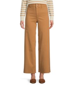 Antonio Melani Alexandra Twill High Rise Wide Leg Raw Hem Cropped Chino Pants | Dillard's Cropped Chinos, Contemporary Clothing, Antonio Melani, Contemporary Outfits, Chino Pants, Nicole Miller, Modern Outfits, Trina Turk, Dillard's