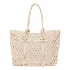 Vince Camuto Jaiya East/West Leather or Crochet Tote You'll appreciate this simple, spacious tote bag from Vince Camuto. Whether you choose the sophisticated pebbled leather design or the fresh, summery crochet design, it's durable and can keep up with your busy schedule. Perfect for carrying your books and other essentials. Elegant Tote Beach Bag With Braided Handles, Elegant Beach Shoulder Bag With Braided Handles, Elegant Beach Bag With Braided Handles, Elegant Shoulder Beach Bag With Braided Handles, Chic Crochet Tote Bag With Braided Handles, Chic Crochet Shopping Bag With Large Capacity, Chic Large Capacity Crochet Bag For Shopping, Chic Crochet Bag For Shopping With Large Capacity, Elegant Woven Top Handle Beach Bag