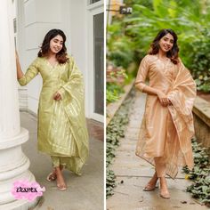 Elevate your festive wardrobe with this beautiful silk kurta set, completed with a stylish striped dupatta. This traditional Indian dress is perfect for weddings, festivals, and special celebrations. The soft, luxurious silk fabric offers comfort and elegance, while the intricate striped dupatta adds a contemporary flair to this ethnic wear. Whether you're attending a Diwali celebration or a wedding reception, this handcrafted kurta set will make you stand out with its classic yet modern design. Available in custom sizes from XS to XXL, it is a perfect choice for those who love to blend tradition with fashion-forward elements Product Details: Material: Silk with gold detailing Color: Light mint green, Beige Inclusions: Kurta, pant, and dupatta Sizes Available: XS to XXL (custom sizes avail Festive Cotton Silk Palazzo Set For Party, Designer Anarkali Sets For Summer, Anarkali Designer Wear Sets For Summer, Summer Anarkali Designer Wear Sets, Eid Art Silk Dress With Sheer Dupatta, Eid Sheer Dupatta Art Silk Dress, Festive Dola Silk Straight Kurta Dress, Festive Palazzo Set With Sheer Dupatta For Summer, Sheer Dupatta Palazzo Set For Festive Summer