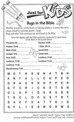 the bible worksheet for kids that includes words and pictures to help them understand what they