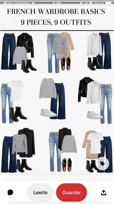 French Wardrobe Basics, Chic Travel Outfit, Capsule Wardrobe Women, French Wardrobe, Classic Capsule Wardrobe, Capsule Wardrobe Outfits, Wardrobe Capsule, Fashion Capsule Wardrobe, Travel Essentials For Women