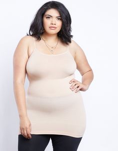 Curve Spandex Shaper Cami - Black / Plus Size One Size