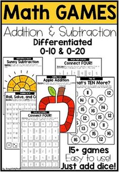 the addition and subtraction worksheet is shown for students to practice their math skills