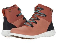 Bogs Juniper Hiker - Women's Shoes : Paprika : Head on your adventure with all-day cushioning and comfort in the Bogs Juniper Hiker. Leather and textile upper, lining, and insole. Lace-up and zipper construction with back pull-tabs. Outsole features rubber pods for slip resistance. Light, urban hiker with cushioned synthetic sole. Waterproof technology. Imported. Measurements: Weight: 12 oz Product measurements were taken using size 8.5, width B - Medium. Please note that measurements may vary b Comfortable Ergonomic Walking Shoes For Outdoor, Insulated Low-top Sneakers For Outdoor Activities, Sporty Insulated Sneakers For Outdoor, Insulated Low-top Waterproof Boots For Sports, Insulated Mid-top Sneakers For Outdoor Activities, Sporty Insulated Low-top Waterproof Boots, Functional Low-top Insulated Sneakers, Casual Insulated Gore-tex Sneakers, Functional High-top Insulated Sneakers