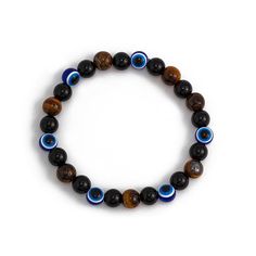 PRICES MAY VARY. Evil eye beaded bracelets made of tiger stone,hematite, obsidian,trendy and unique Lucky protection bracelet inner length is 7.8in,multiple protection bracelet easy to put on and take off Stretch round bead bracelets unique design, blue eyes bracelets match with all outfits Obsidian and tiger's eye bracelet suitable for Party, Birthday, Wedding, Holiday, Prom, Holiday, Birthday Gemstones beaded bracelets are carefully designed and look forward to your purchase Bemous jewelry pro Birthday Gemstones, Evil Eye Protection, Style Hip Hop, Tiger Eye Bracelet, Bracelet Crystal, Estilo Hip Hop, Protection Bracelet, Gemstone Beaded Bracelets, Bracelet For Men