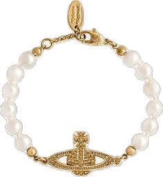 Luxury Pearl Bracelet With Charm, Elegant White Orb-shaped Jewelry, Luxury White Beaded Bracelets, Bas Relief, Gold Light, Swarovski Pearls, Pearl Chain, Vivienne Westwood, Pearl Bracelet