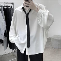 Brand Name: YunkeliuOrigin: CN(Origin)Material: PolyesterApplicable Scene: DailyShirts Type: Casual ShirtsSleeve Length(cm): FullStyle: CasualApplicable Season: Spring and AutumnCollar: Turn-down CollarClosure Type: Single BreastedItem Type: ShirtsSleeve Style: RegularGender: MENModel Number: BY-169-23Fabric Type: BroadclothPattern Type: SolidSize: M L XL 2XL Boyfriends Outfits, Masculine Wardrobe, Book Outfits, Uniform Style, Harajuku Shirt, Blouses Casual, Shirt With Tie, Comfortable Blouses, Formal Tops