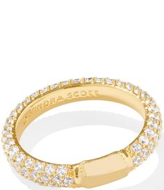 From Kendra Scott&#x2C; this ring features:Band ring14K gold-plated or rhodium-plated brassSlip onApprox. 0.15" widthImported. Rhinestone Jewelry, White Crystal, Dillard's, Kendra Scott, Band Ring, Crystal Rhinestone, Band Rings, Clothing Accessories, Jewelry Accessories