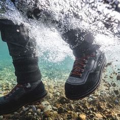 Built with big-time support and durability, the Simms G3 Guide Boot gives us guide-grade performance when we're out on the river chasing our next PB. The waterproof nubuck leather uppers keep the water out while fighting off abrasions from rocks and other underwater hazards, and they cinch down snug over our stockingfoot waders to form a strong base for our waterproof system. The RiverTread outsoles help us navigate slippery conditions, and they're compatible with several studs and cleats (sold Leather Boots For Trail Running With Round Toe, Rugged Leather Waterproof Boots For Trail Running, Breathable Leather Waterproof Rugged Boots, Rocky River, Big Time, Nubuck Leather, Personal Marketing, Fly Fishing, The River