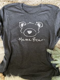 ✧ ITEM DESCRIPTION ✧ This set includes One *Grey* Mama Bear T-Shirt (select size) -With an option for- One *Cream* Little Bear Bodysuit- OR White T- Shirt ✧Size ✧ Adult Shirt sizing is Unisex Sizing S *CHEST* 18 in *LENGTH* 28 in M *CHEST* 20 in *LENGTH* 29 in L *CHEST* 22 in *LENGTH* 30 in Wash * Cold water inside out *All my items are handmade so each piece is unique for you! *Made in my smoke free home I hope you enjoy my products as much as I do! But please note that the product designs in t Family Matching Gray Short Sleeve Tops, Gray Family Matching Short Sleeve Tops, Casual Bear Design Crew Neck Top, Family Matching Gray Tops With Letter Print, Gray Family Matching Tops With Letter Print, Gray Cotton Family Matching T-shirt, Cute Gray Crew Neck Top, Gray Tops With Letter Print For Family Matching, Cute Gray Crew Neck T-shirt