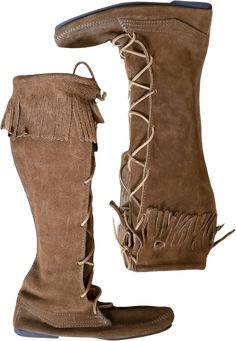 Minnetonka Boots, Moccasin Pattern, Suede Fringe Boots, Fringe Boots, Suede Fringe, Brown Suede, R A, Moccasins, Wedge Boot