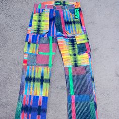 Size Small Arg Cargo Pants. Excellent Condition - Never Worn. Very Chic, Stylish, Colorful And Comfortable! Multicolor Jeans With Pockets, Trendy Multicolor Straight Pants, Trendy Multicolor Trousers, Trendy Multicolor Straight Leg Pants, Multicolor Pants With Pockets, Vibrant Multicolor Long Pants, Multicolor Straight Pants With Pockets, Vibrant Multicolor Cotton Bottoms, Vibrant Multicolor High Waist Bottoms