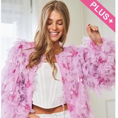 Plus Size Fluffy Tiered Ruffle Long Sleeve Party Jacket S:100%Polyester L:100%Polyester Model Is Wearing Small Height: 5'9" Bust : 32b Waist : 24" Hips : 34" Feminine Long Sleeve Outerwear For Party, Feminine Pink Outerwear For Party, Feminine Winter Party Outerwear, Feminine Fall Party Outerwear, Feminine Ruffled Outerwear For Fall, Brown Plaid Coat, Party Jacket, Party Jackets, Trim Jacket