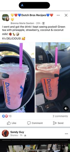 an instagram with two drinks in it