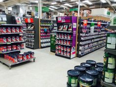 an empty grocery store filled with lots of products