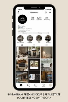 the instagram feed for real estate is displayed on an iphone's display screen