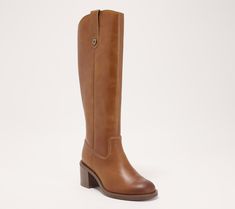 If you only have room for one new boot on your shoe self this season, make it this these Clarks Signature leather boots. From slim-leg denim to trending boho dresses, the tall-shaft design lends richness to every look in the closet -- and new trends you want to try out, too. And thanks to a flexible, lightweight sole and contoured footbed, the mid-heel style is incredibly easy to walk in -- whether your destination is the bottle filler across the office or happy hour downtown! From Clarks Footwe Bohemian Leather Heeled Boots For Fall, Fall Bohemian Leather Heeled Boots, Western Style Knee-high Boots For Work, Boho Dresses, The Closet, Clarks Shoes, Slim Leg, Mid Heel, Slim Legs