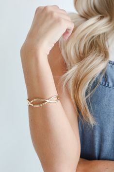 Fate will always be on your side when you've got the Hannah Gold Cuff Bracelet! This chic gold bracelet has a classic cuff design. Wear it on its own or stacked with other bracelets to instantly upgrade your look! Gold Plated Cuff One Size | Diameter 2.5” Trendy Cuff Bracelet For Friendship, Trendy Cuff Bangle For Friendship, Trendy Cuff Bangle Bracelet For Friendship, Trendy Friendship Bangle Cuff Bracelet, Elegant Jubilee Cuff Bracelet For Friendship, Gold Minimalist Cuff Bracelet For Friendship, Adjustable Gold Cuff Bracelet For Friendship, Gold Bangle Cuff Bracelet For Friendship, Bracelet Trendy