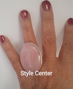 This is a beautiful Rose Quartz 40 x 30,oval elegant. It is a statement ring, It is made with Fine Silver(.999) mainly, the band is 8 mm width and 1 mm thick. Handmade Rose, Rose Quartz Ring, Quartz Ring, Beautiful Rose, Beautiful Roses, Fine Silver, Statement Ring, Natural Stone, Rose Quartz