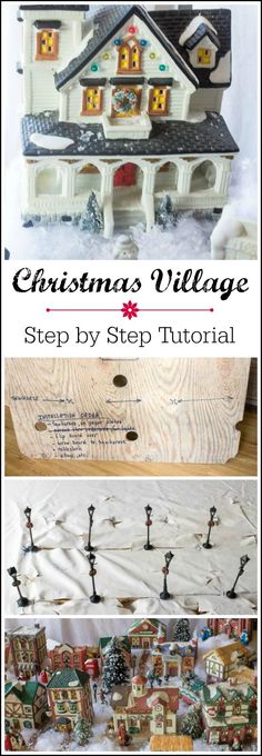 the christmas village step by step guide is shown with instructions to make it look like they are