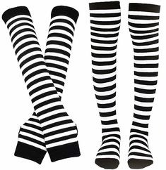 PRICES MAY VARY. The striped fingerless gloves and striped knee high stockings for women are made of acrylic, stretchy and soft.Can effectively keep your arm and feet warm in winter and protect your arms and feet from the sun exposure in summer, very practical to use Our fingerless gloves tile size is 12 inch x 3.5 inch , Sole length 9 inch -10 inch , top to heel 20.5 inch , Stretchy material ensures them fit for most arm and feet size Simple but fashionable design keeps you looking good. This S Striped Fingerless Gloves, Goth Gloves, Mother Son Love, Emo Accessories, Stockings For Women, Striped Gloves, Gloves Fingerless, Knee High Stockings, Start Sewing