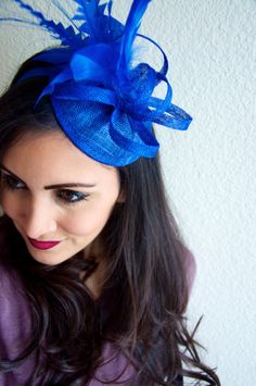 Royal Blue Mini Fascinator - Arriana Mini Royal Blue Mesh Fascintor Blue Costume Hats And Headpieces For Spring Evenings, Blue Spring Fascinator For Formal Occasions, Blue Spring Formal Fascinator, Spring Blue Formal Fascinator, Formal Blue Spring Fascinator, Blue Mini Hat Headband For Spring, Formal Blue Costume Hats And Headpieces For Spring, Adjustable Royal Blue Fascinator For Spring, Spring Royal Blue Adjustable Fascinator